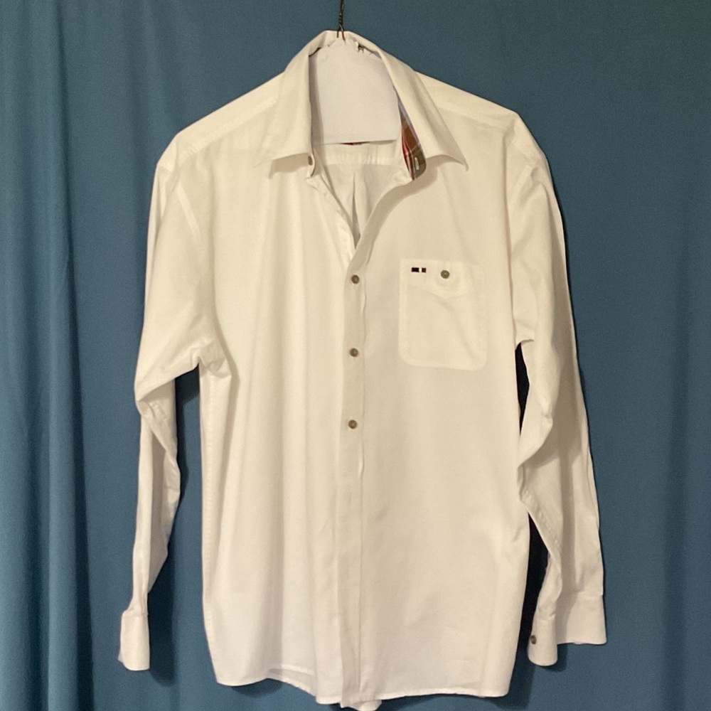 Urgent Gear White with Plaid Accents Button Down Shirt size XL